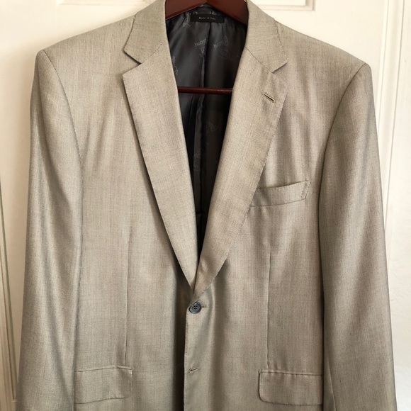 $2000 Brioni Gray Cashmere Silk Coat Jacket 44”